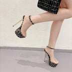 Summer Platform Sandals  Peep Toe Transparent PVC Metal Thin High Heel High Heel