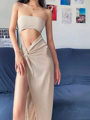 Summer  Sleeveless Skinny Elegant Fashion Ladies Club Midi Dresses