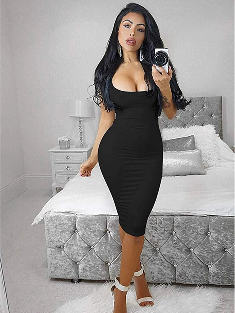 Neon Green Spaghetti Strap Midi Dress Secondary image