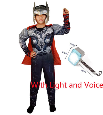 Superhero Muscle Thor Cosplay Kid Costumes