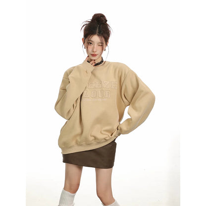 Solid Retro Oversized Harajuku Long Hooded Casual Jacket Hoodie