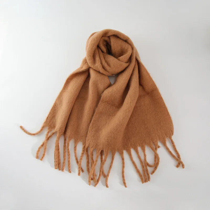 Cashmere Braid Tassel Thick Warm Scarf