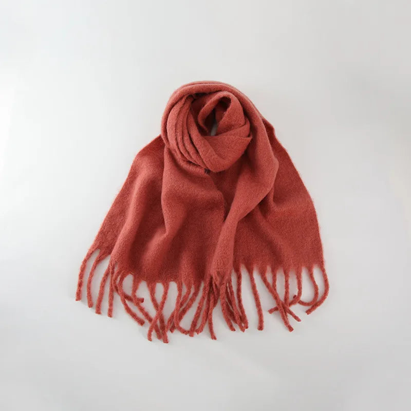 Cashmere Braid Tassel Thick Warm Scarf