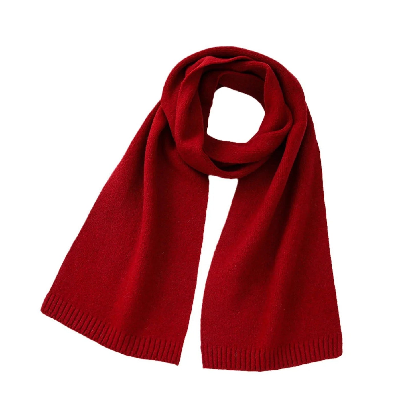 Wool Blend Solid Knitted Minimalist Imitation Cashmere Scarf