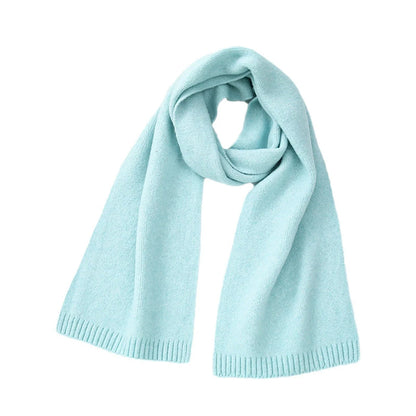 Wool Blend Solid Knitted Minimalist Imitation Cashmere Scarf