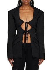 Temperament Vintage Solid Long Sleeve Slim Stylish High Quality Autumn Women Blazer