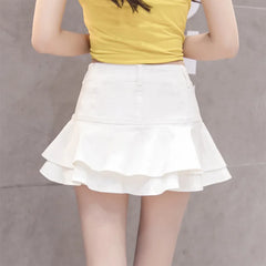 Vintage Denim Summer  Solid Colour Ball Gown Mini Skirt