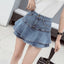 Vintage Denim Summer  Solid Colour Ball Gown Mini Skirt