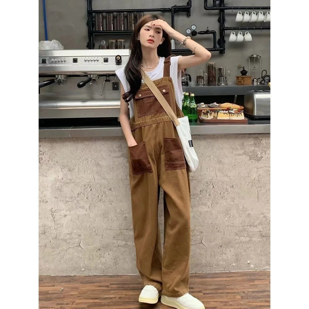 Vintage Harajuku Loose Wide Leg Brown Chic Streetwear Jeans