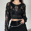 Vintage Hole Ripped  Fashion Cropped Hollow Spring Sweater