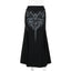 Vintage Print High Waist Mermaid Maxi Gothic Long Gothic Print  High-slit Skirt