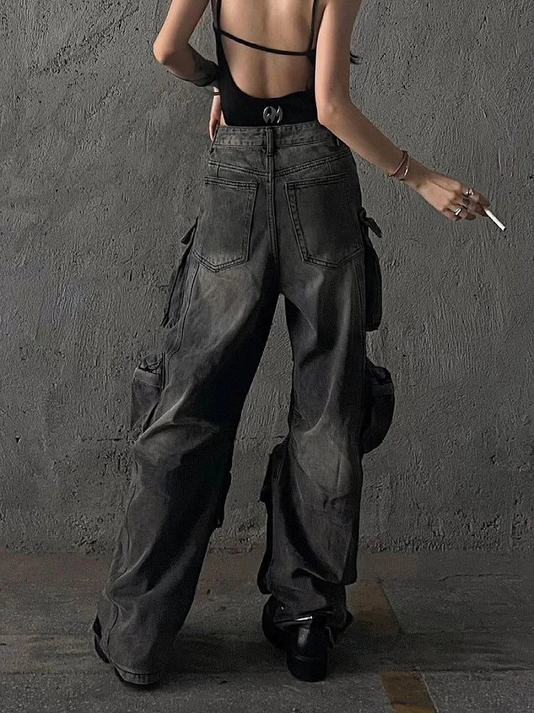 Multi-pocket High-street Cargo Pants Women Y2K Pants