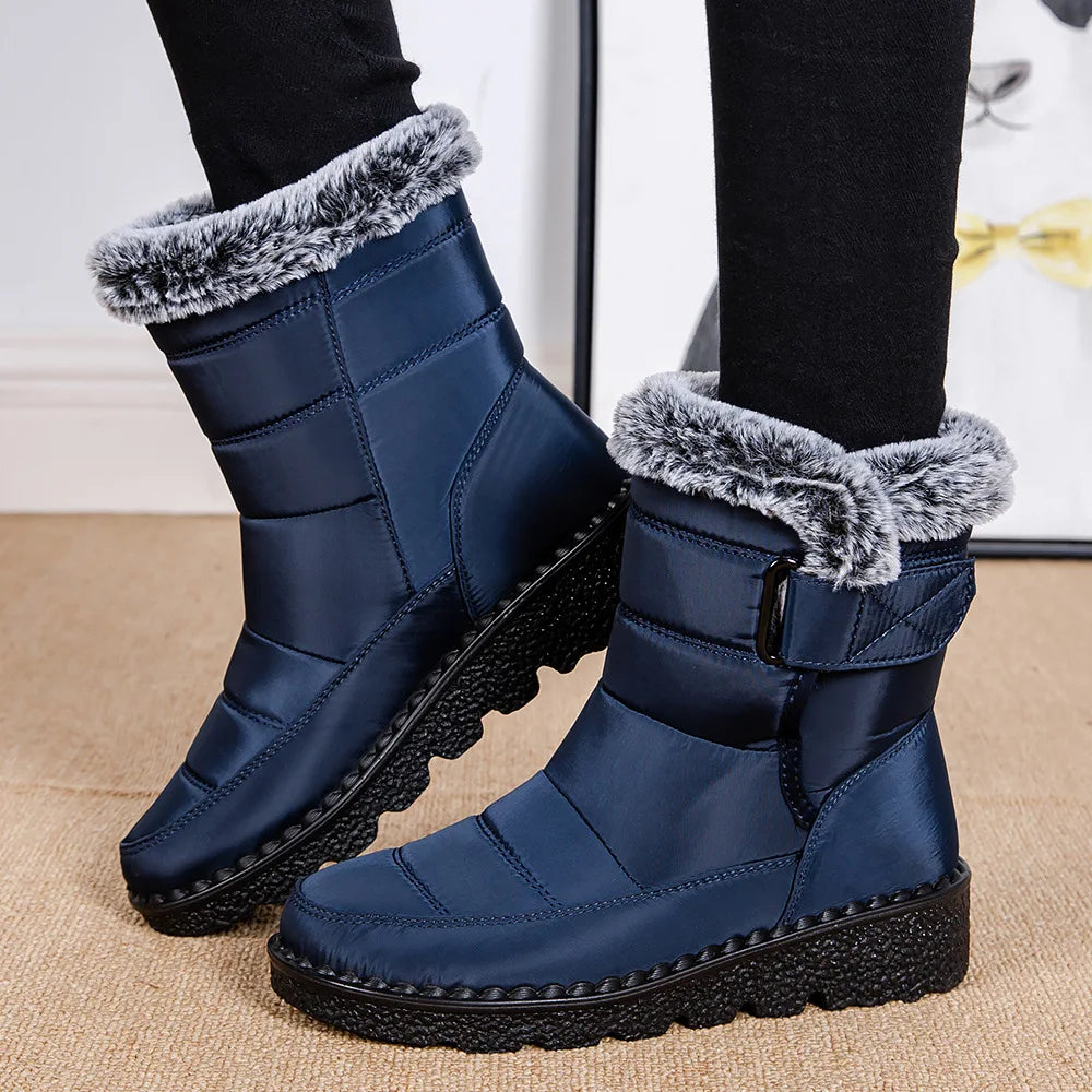 Waterproof Faux Fur Long Plush Platform Ankle Warm Snow Boot Main image