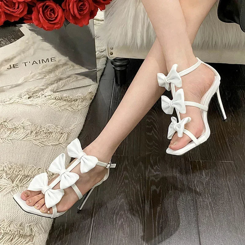 Stylish White French Women’s Square Head Peep Toe Super High Heel High Heel Main image
