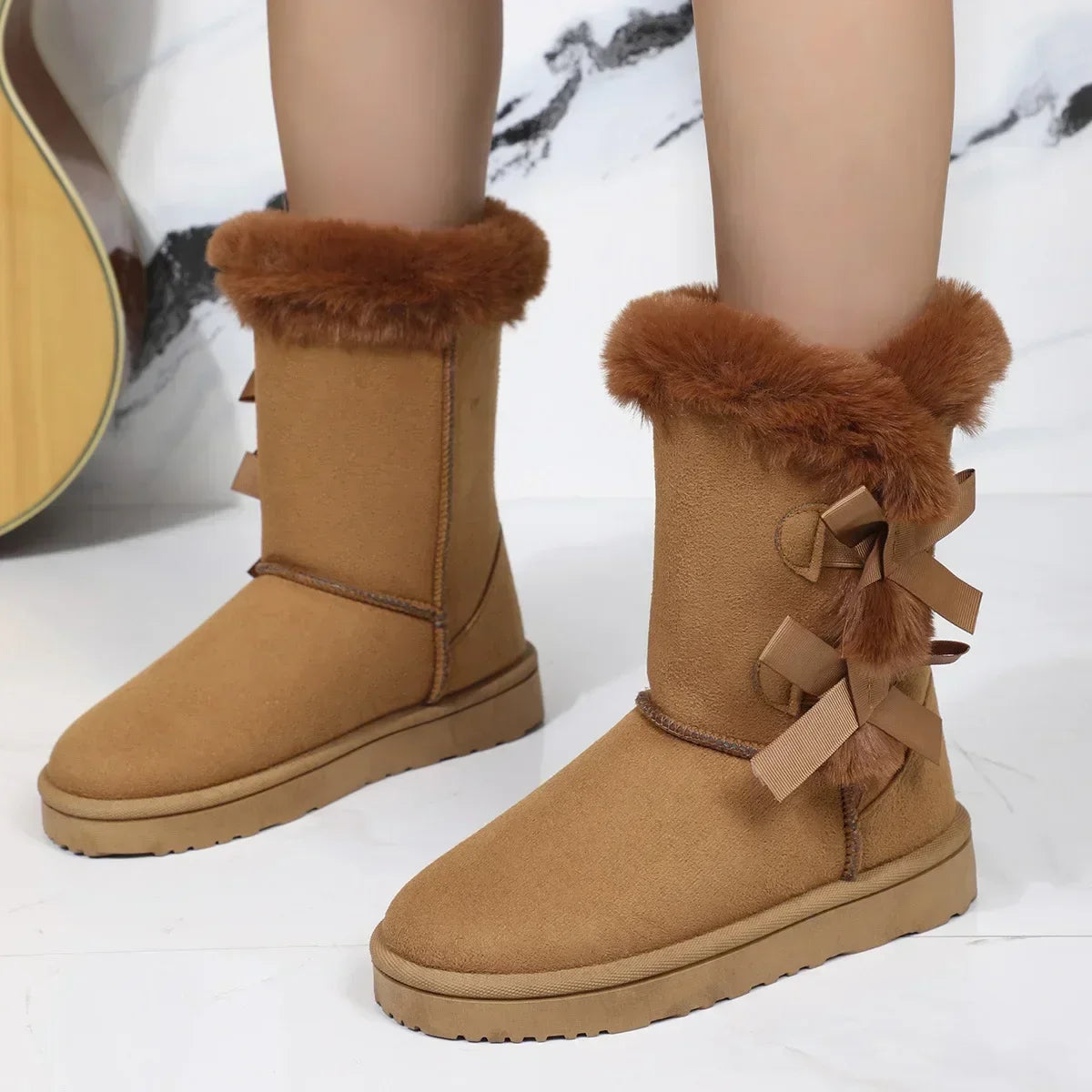 Winter Boots Fur Women's Snow Boots Low-top Warm Fur Shoes Men's and Women's Winter Short Boots Super Mini Outer Wear Non-slip Main image