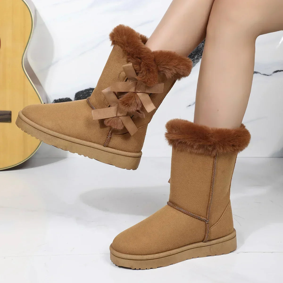 Winter Boots Fur Women's Snow Boots Low-top Warm Fur Shoes Men's and Women's Winter Short Boots Super Mini Outer Wear Non-slip Secondary image