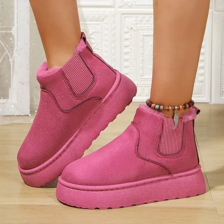 Winter Boots Women New Rubber Thick Sole Ankle Boots for Outdoor Elevated Comfort Warm Walking Cotton Shoes Fashion Snow Boots Main image