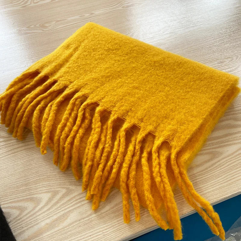 Cashmere Braid Tassel Thick Warm Scarf