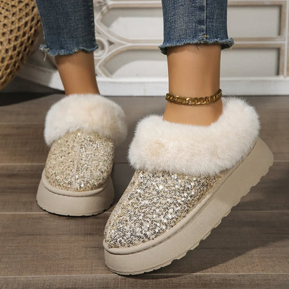 Winter Short Plush Warm Casual New Suede Fur Elegant Snow Boot