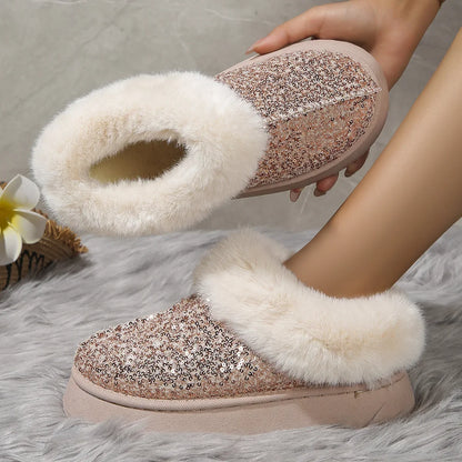 Winter Short Plush Warm Casual New Suede Fur Elegant Snow Boot