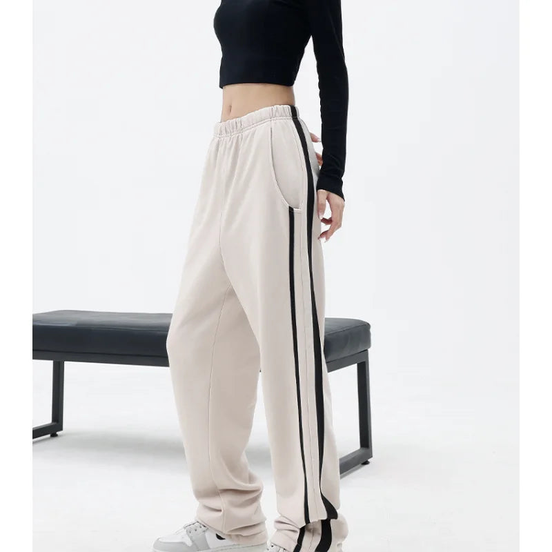 High Waist Wide Leg Fashion Black Baggy Sweatpants