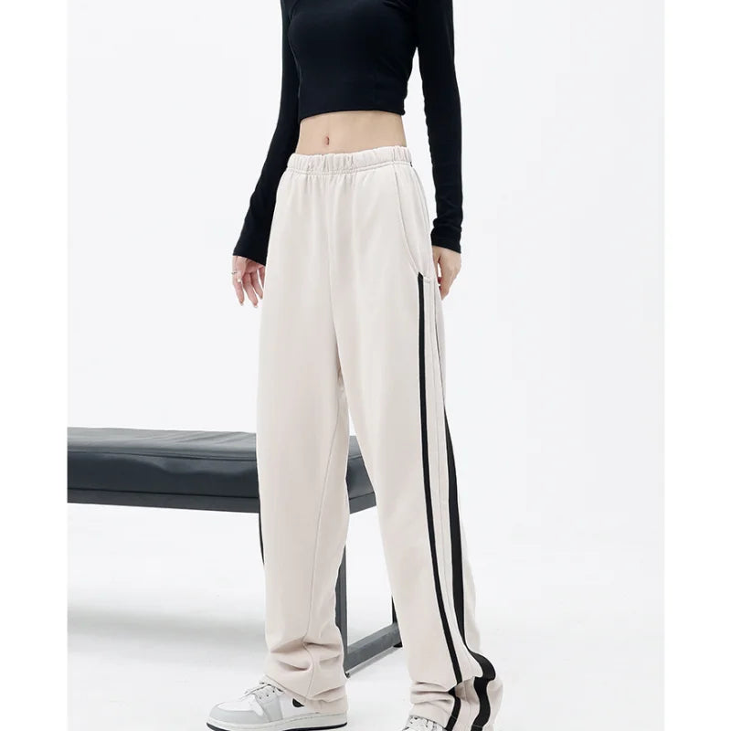 High Waist Wide Leg Fashion Black Baggy Sweatpants