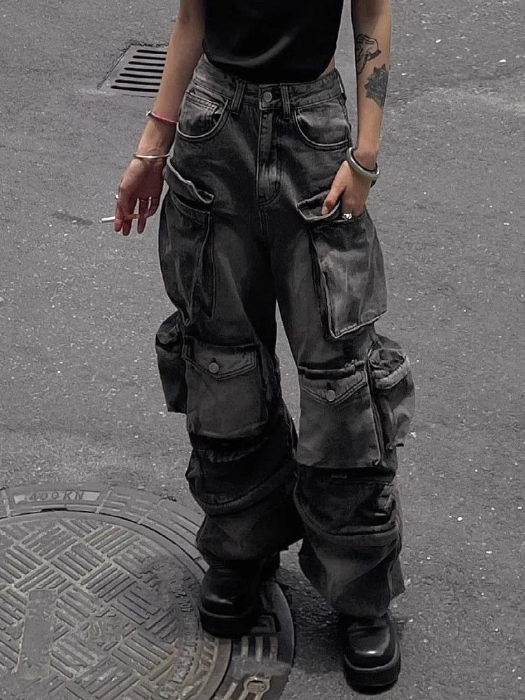 Baggy Y2K Goth Cyber Halloween Pants Main image