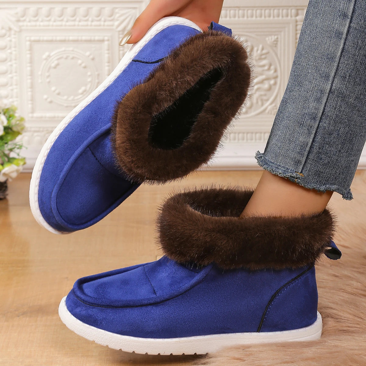 Women Boots Winter New Thickening Plush Warm Snow Boots Women  Plus Size Comfortable Soft Cotton Shoes for Women Botas De Mujer Secondary image