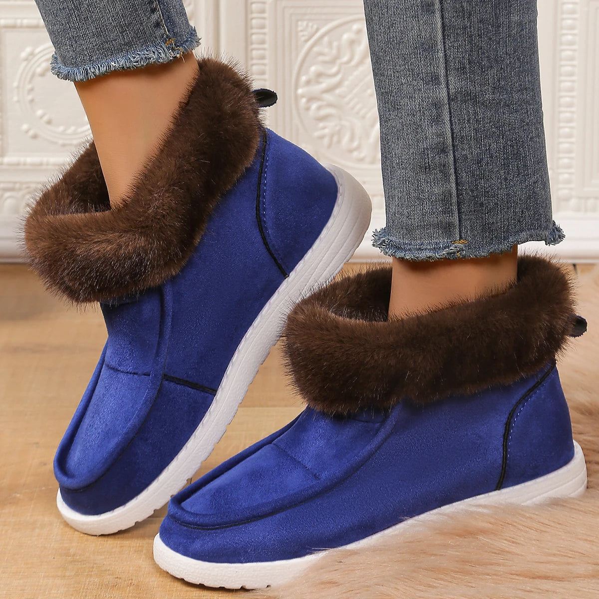 Women Boots Winter New Thickening Plush Warm Snow Boots Women  Plus Size Comfortable Soft Cotton Shoes for Women Botas De Mujer Main image