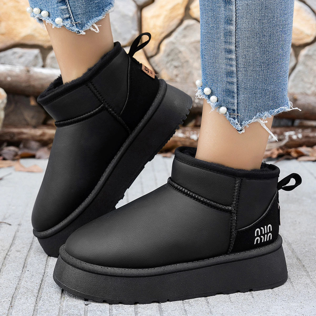 Women Boots Winter Short Plush Warm Snow Boots Women Casual Flat Shoes Women New Comfortable Chelsea Ankle Boots Botas De Mujer