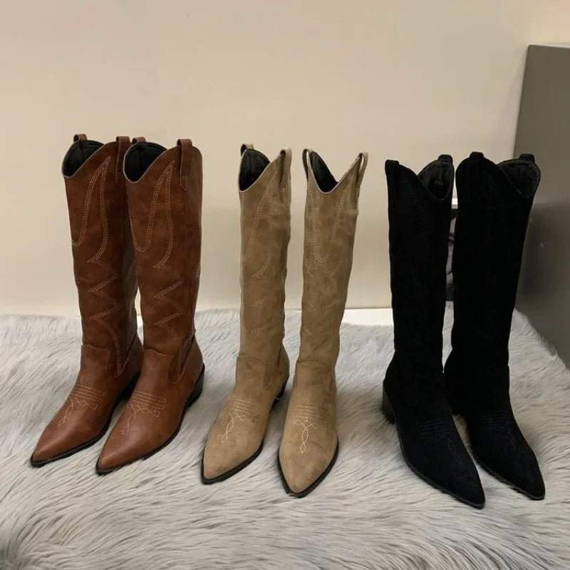 Trendy Chic Comfortable Slip-On Pointed Toe Knee High Boots