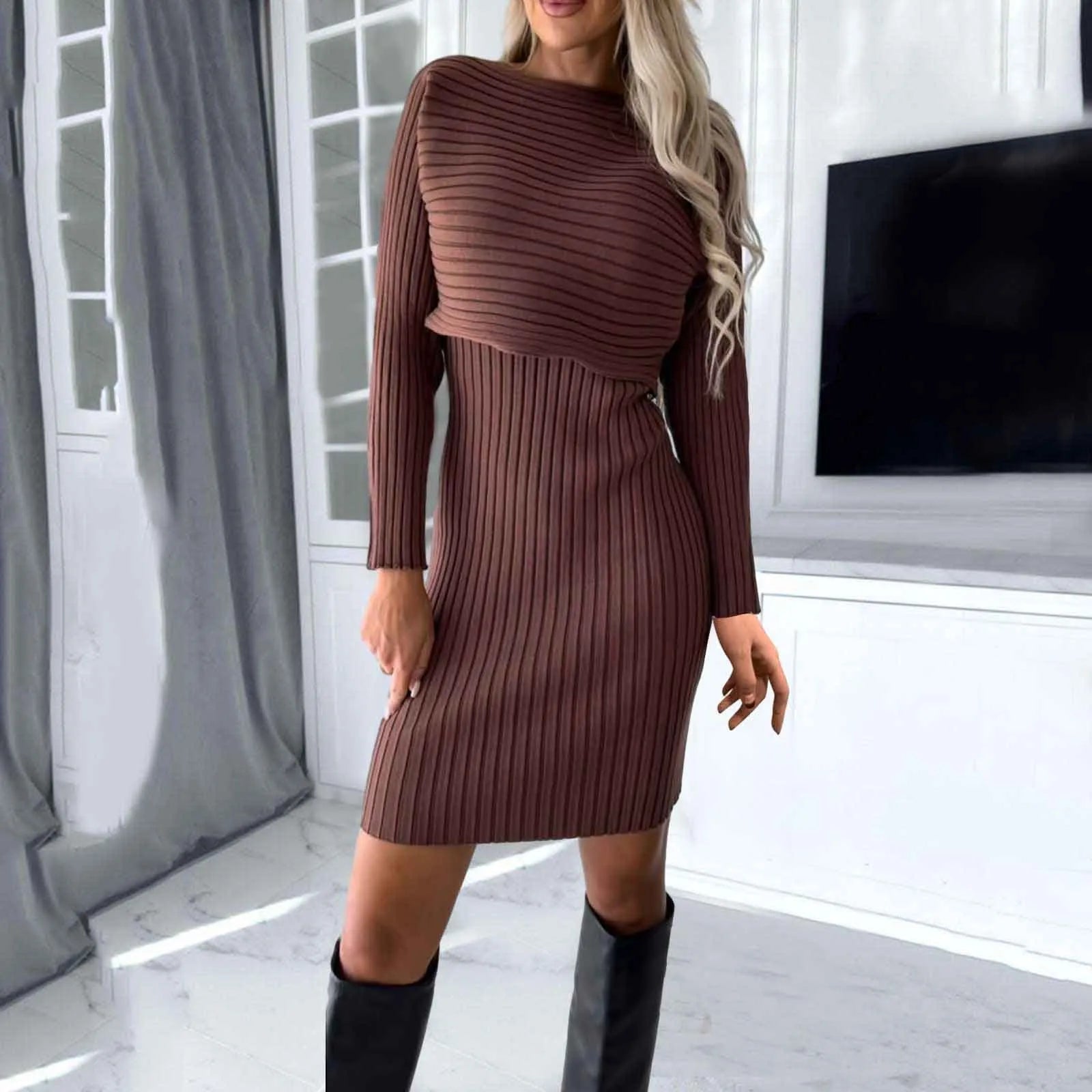 See Through Lace Square-Neck Slim Fit Evening Bodycon Clubwear Dress Main image
