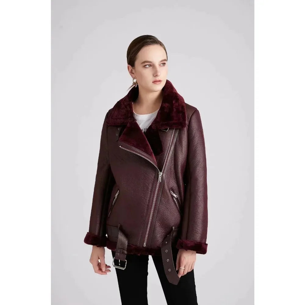 Fall Winter New Fur Integrated Thermal Faux Long-sleeved Padded Warm Chic Jacket Main image