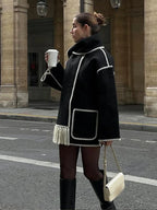 Fashion Single-breasted Casual Round Long Warm Autumn High Coat