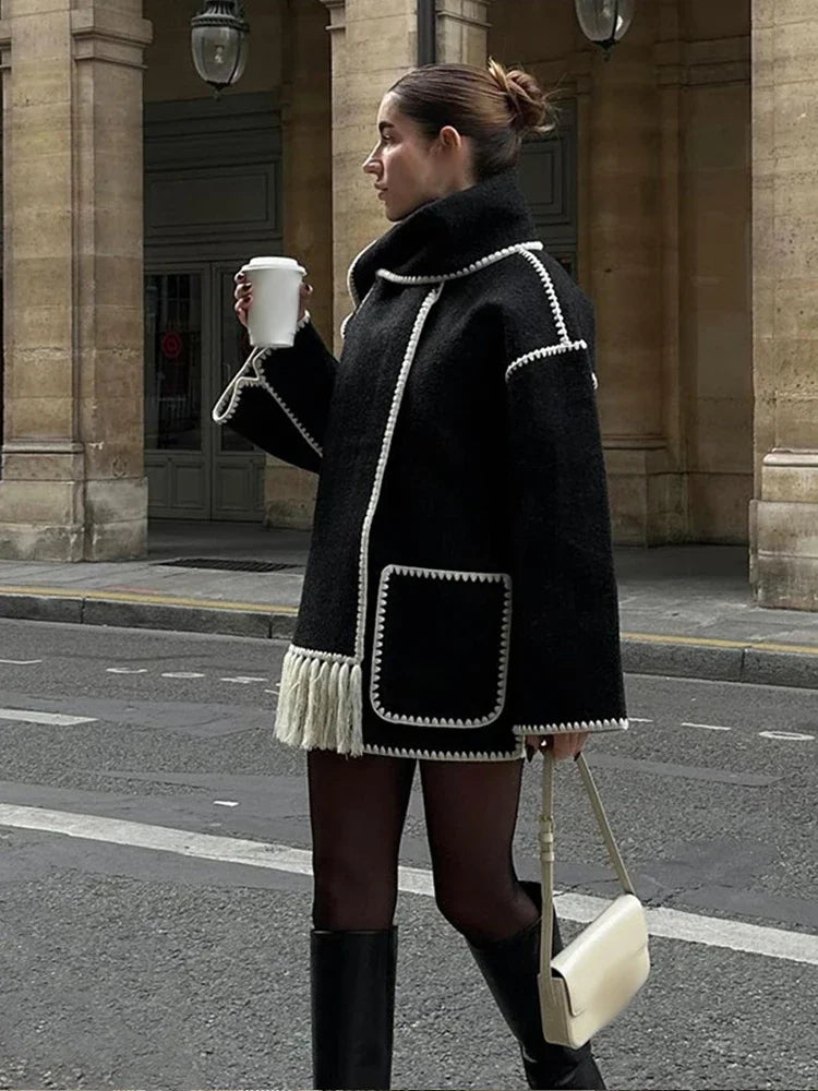 Fashion Single-breasted Casual Round Long Warm Autumn High Coat Main image