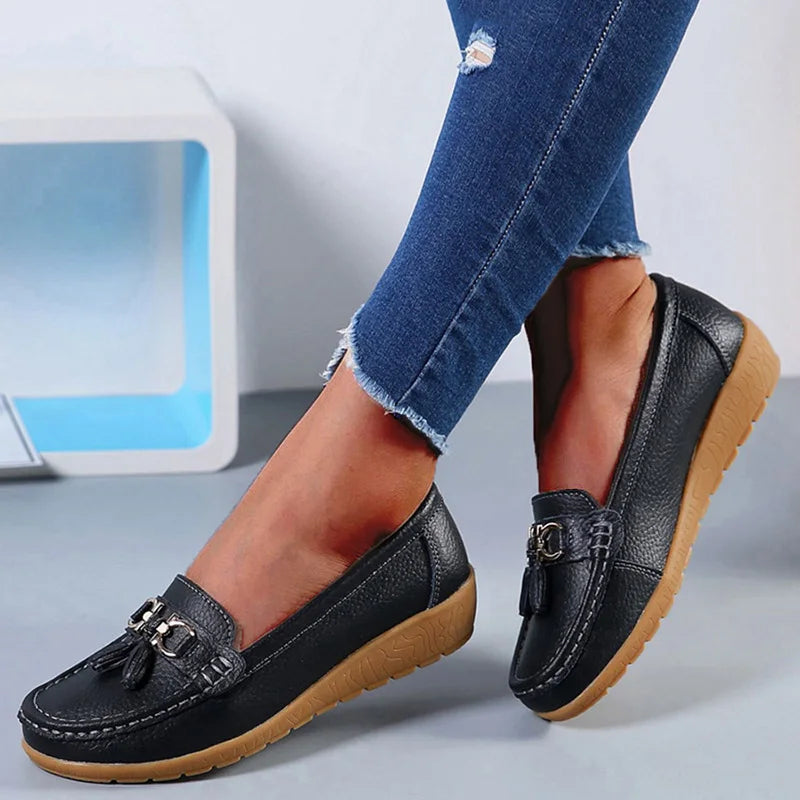 Genuine Leather Tenis Nurse Slip On Retro Moccasins Plus Size Flats Loafers Main image