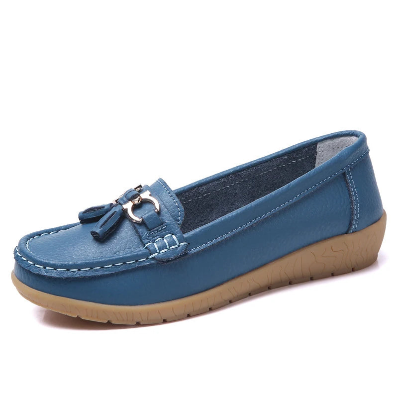 Genuine Leather Tenis Nurse Slip On Retro Moccasins Plus Size Flats Loafers