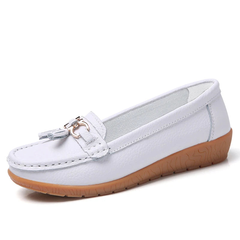 Genuine Leather Tenis Nurse Slip On Retro Moccasins Plus Size Flats Loafers