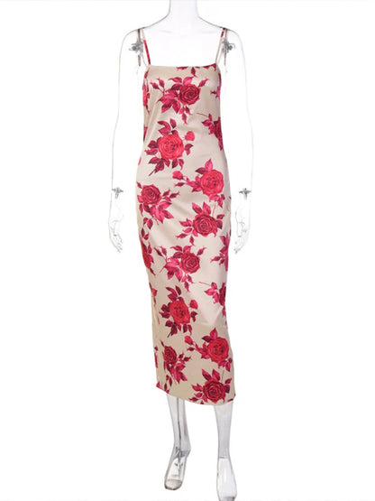 Women Floral Bodycon Beach Vacation  Streetwear Summer Wholesale Business Midi Dresses