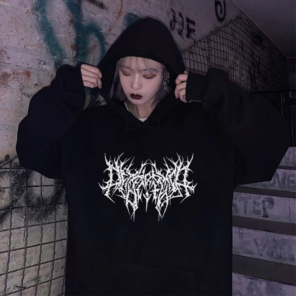 Autumn Cotton Oversize Gothic Hip Hop Streetwear Winter Fashionable Hoodie