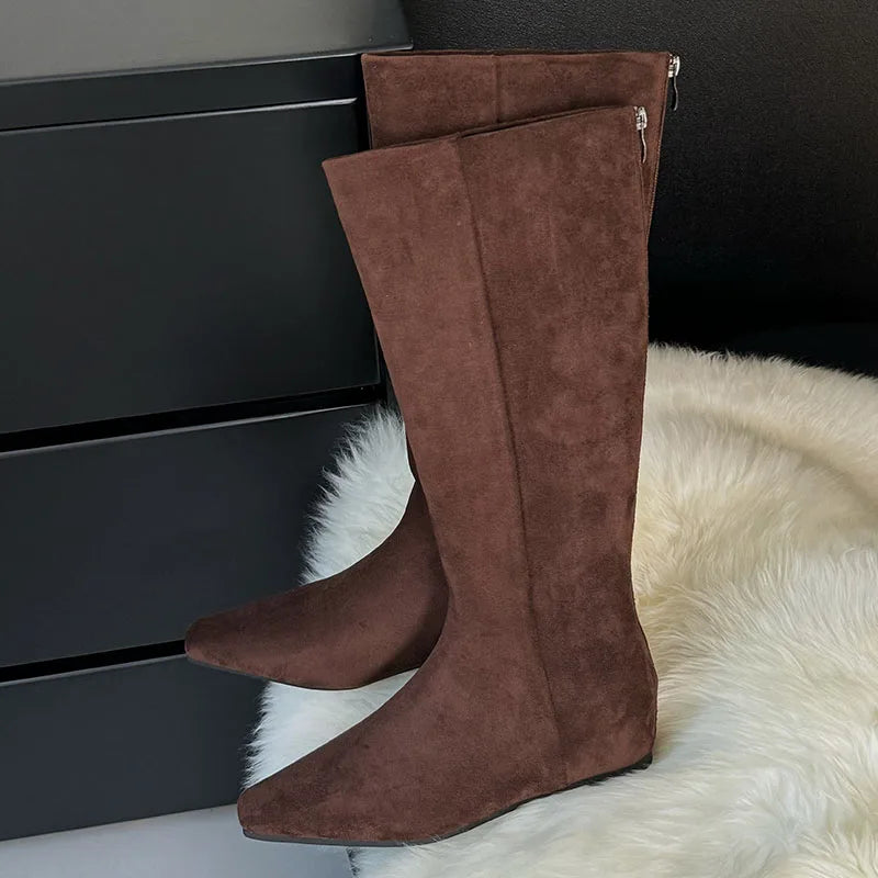 Trendy Stylish Elegant Comfortable Fashionable Chic Pointed Toe Knee High Boots Secondary image