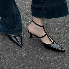 Summer  Pointed Toe Slingback Slides Flip Flops Ladies Low Heel Pumps