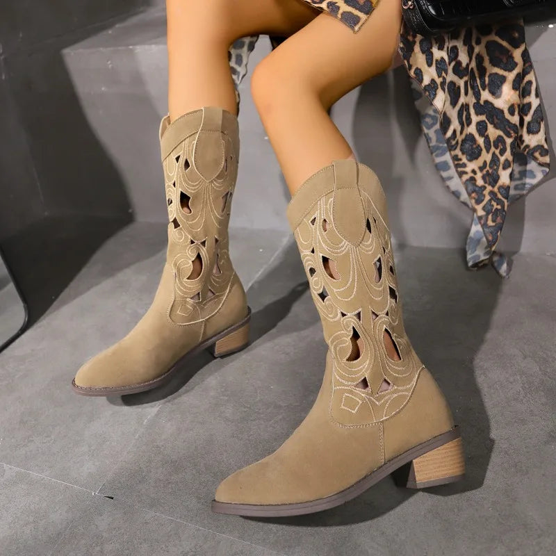 Chic Stylish Comfortable Elegant Trendy Fashion Pointed Toe Knee High Boots Secondary image