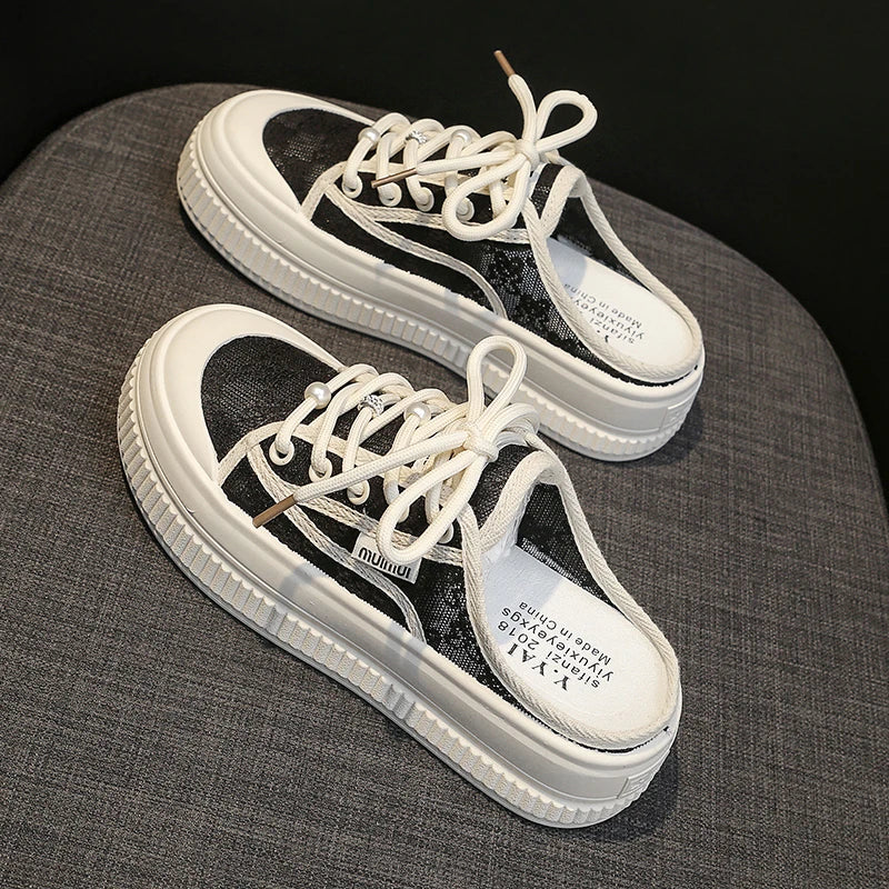 Women Mules Woman Slippers Summer Outdoor Walking Slides Shoes Sandals with Strap Black Outside Casual Unique Style Sneakers Secondary image