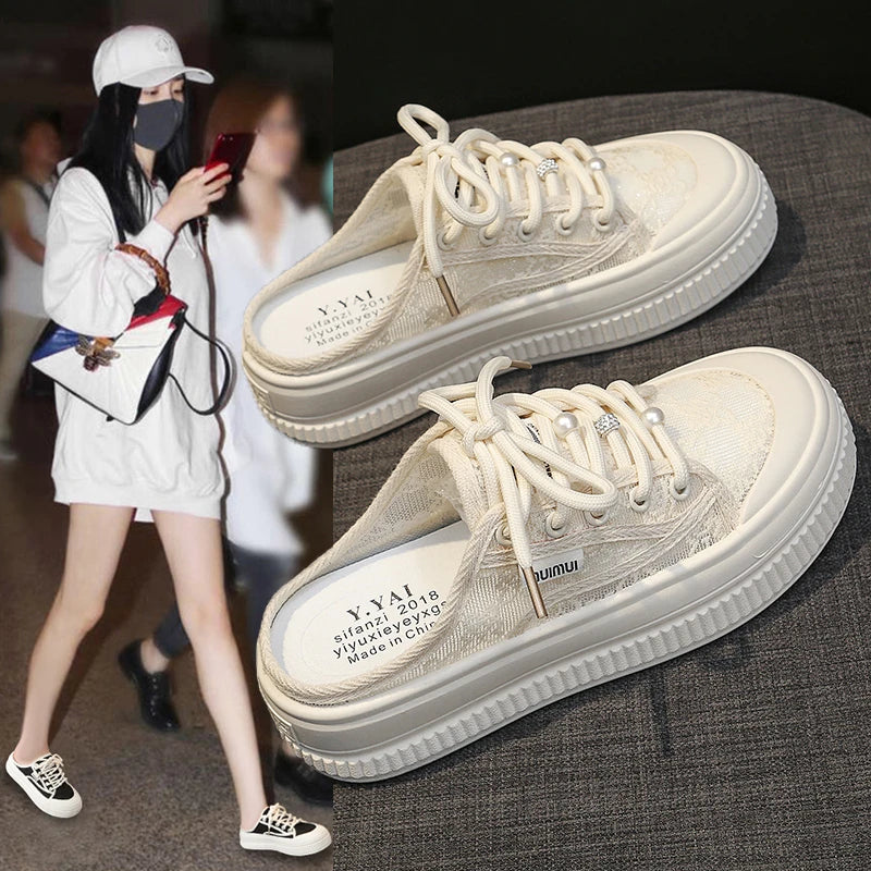 Women Mules Woman Slippers Summer Outdoor Walking Slides Shoes Sandals with Strap Black Outside Casual Unique Style Sneakers Main image
