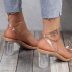 Korean  Pointed Fashion Apricot Black Color Block Elegant Low Heel Pumps