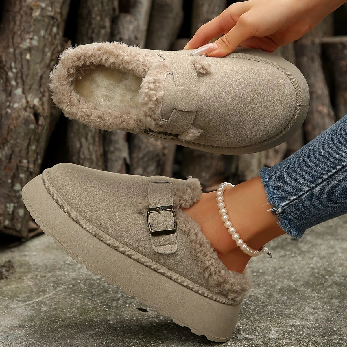 Luxury Warm Plush Fashion Retro Platform Cotton Snow Boot