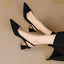 Black Highs Summer New Party  Thick Mules Ladies Wedding Slippers Low Heel Pumps