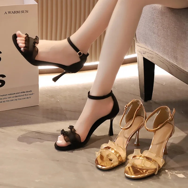 Fashion Mature Buckle Strap Thin Heels Stage Performance High Heel Main image