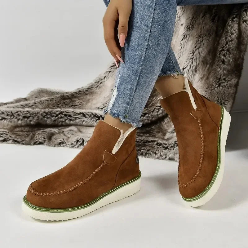 Cozy Casual Fashionable Warm Slip-On Stylish Comfort Snow Boot